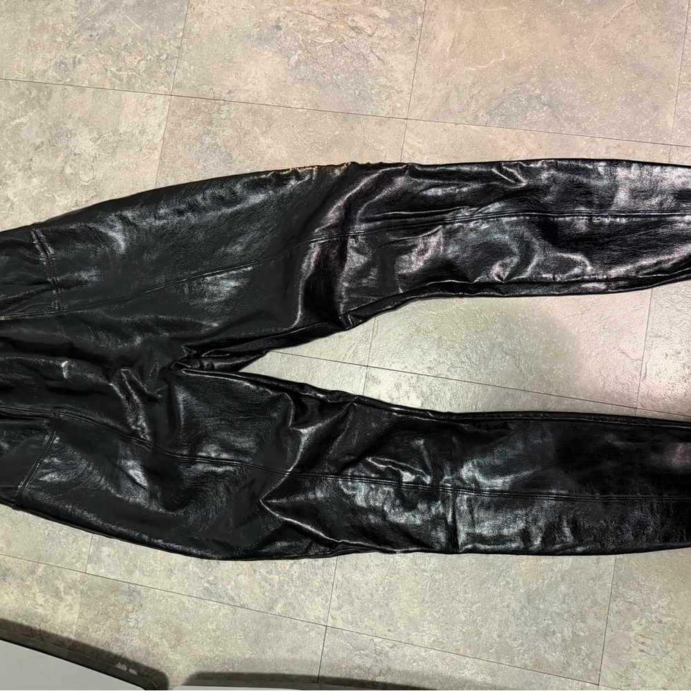 Black Faux Leather SPANX leggings size medium
